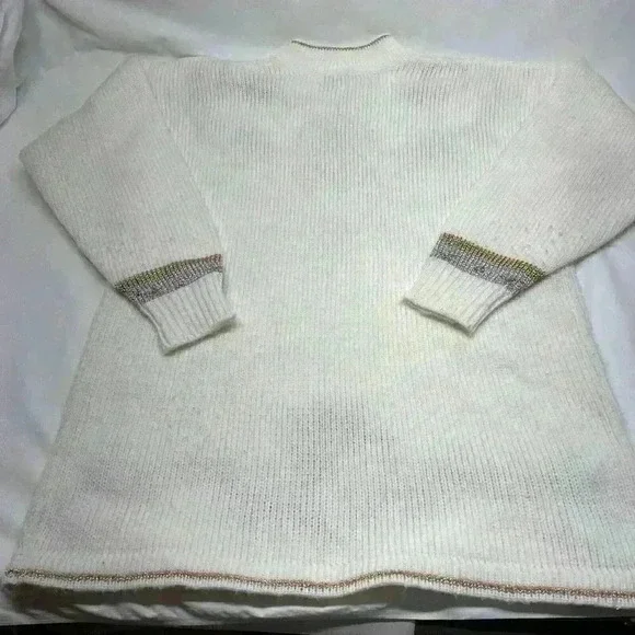 Vintage Silver‎ And Gold Christmas Sweater-ugly Christmas-med - Picture 3 of 6